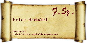 Fricz Szebáld névjegykártya